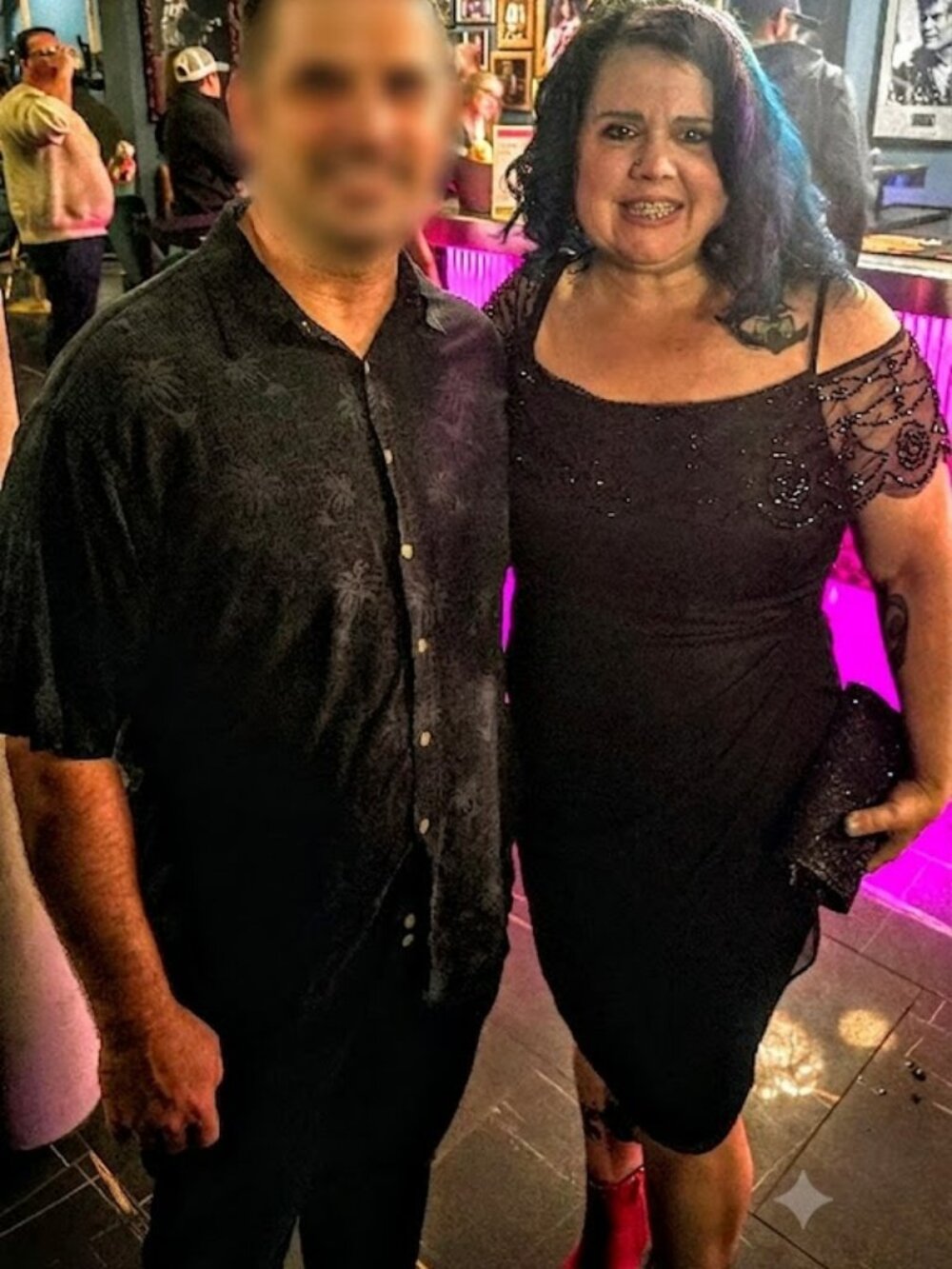 DJ-JAZ Black Beaded Lace Ruched Cocktail Dress